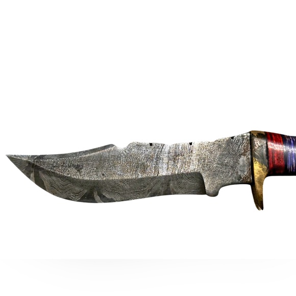 Damascus Blade Blacksmith Crafted includes Leather Sheath - Picture 3 of 9